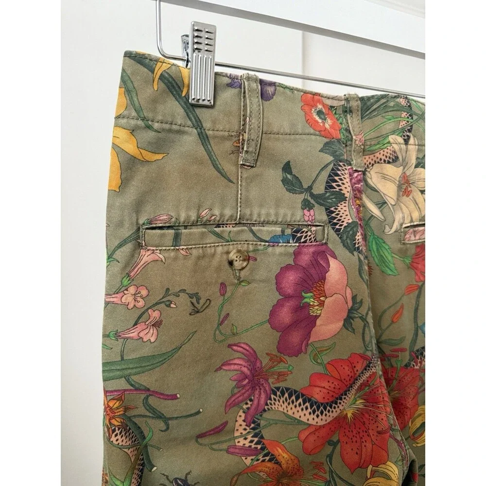 Gucci - Flora Snake Print Chino Pants